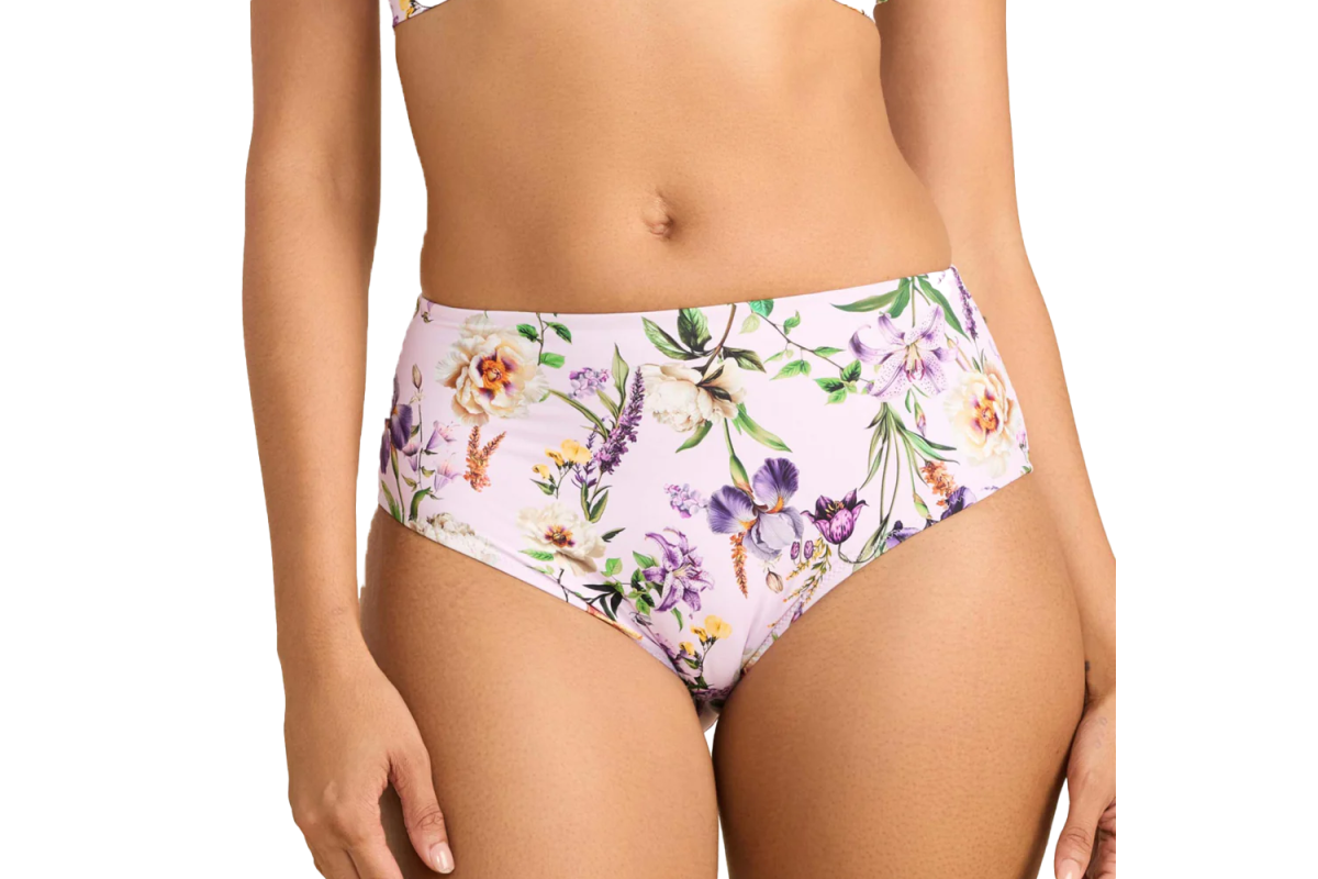 Hanky Panky Swim High Rise Bottom Fawning Flora Purple