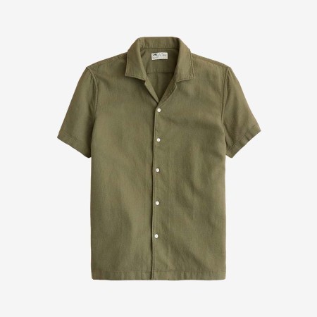 Short-sleeve textured cotton camp-collar shirt from J.Crew