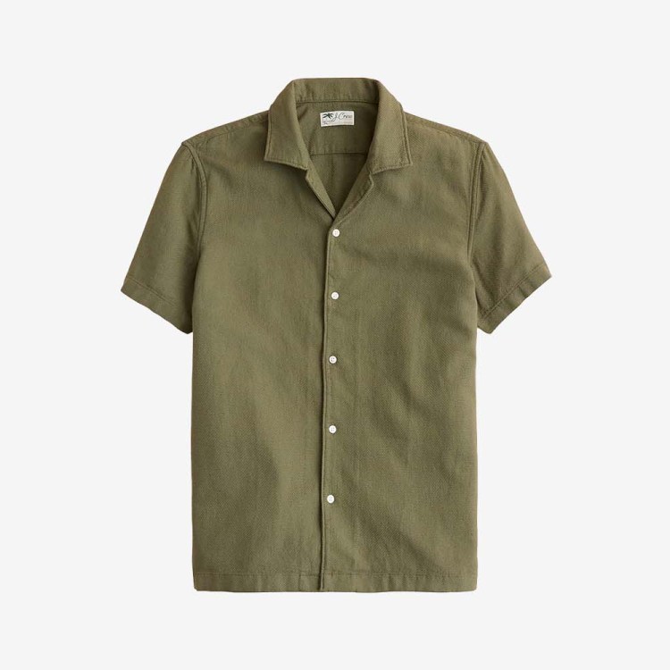 Short-sleeve textured cotton camp-collar shirt from J.Crew