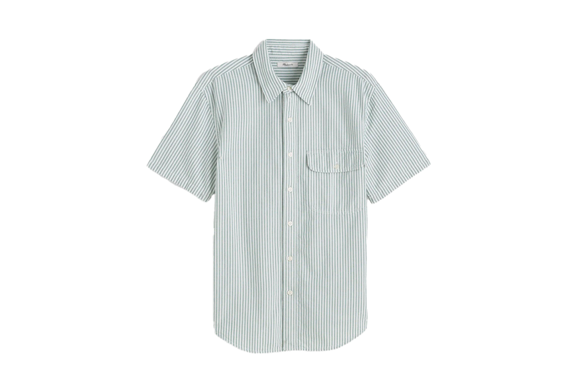 Madewell Short-Sleeve Single-Pocket Shirt in Allday Oxford