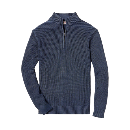 Faherty — ‘Sunwashed Quarter Zip Sweater’ in Blue Nights