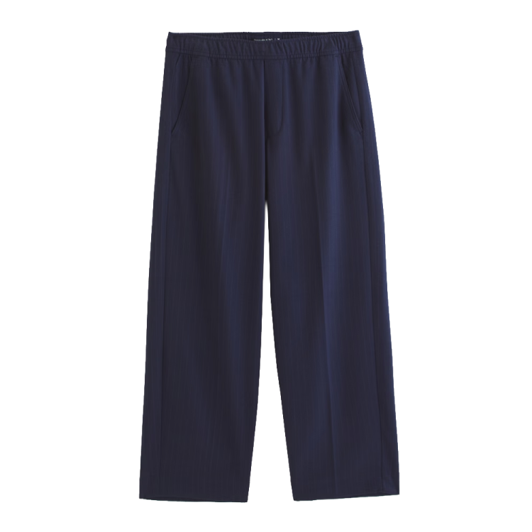 Abercrombie & Fitch — Pull-On Baggy Trouser in Navy Pinstripe — $50 from $80 — 38% off