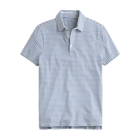 J.Crew — Sueded cotton polo shirt in stripe — $35.50 from $59.50 — 40% off