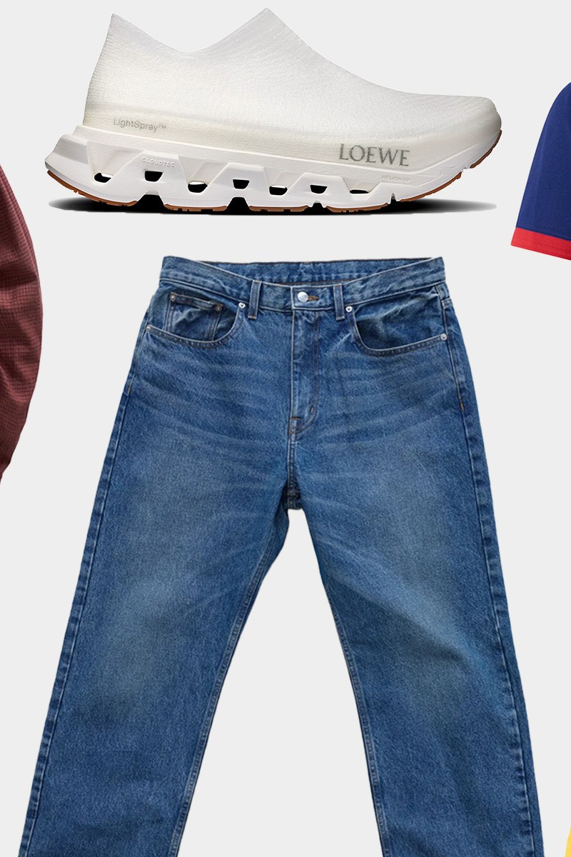 a collage of new menswear