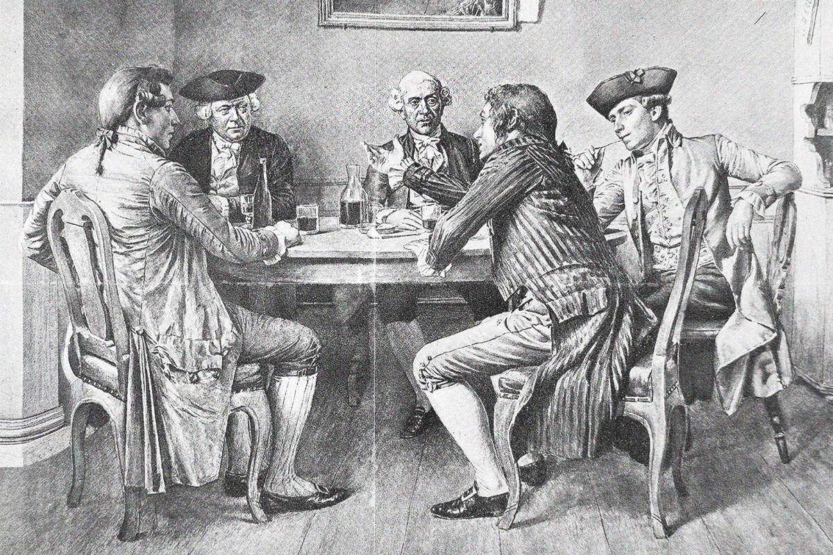 A boozy rebuke of the British, our whiskey was unaged, rye-based and often diluted in a punch, according to historians