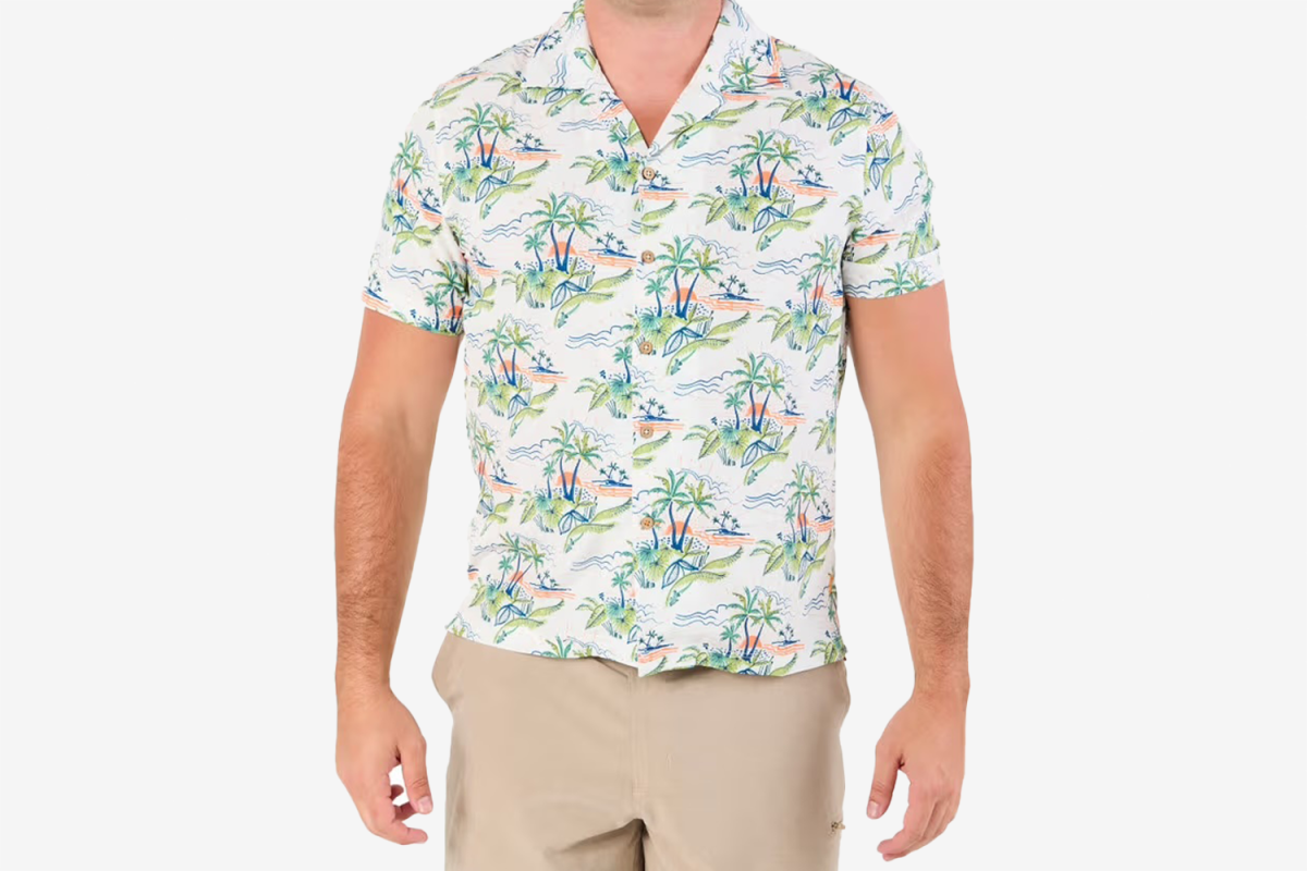 Caribbean Joe Men’s Short Sleeve Tropical Print Shirt