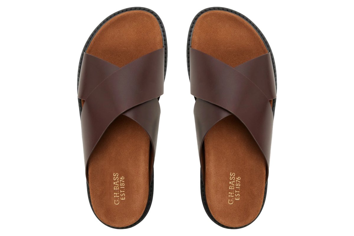 G.H. Bass Mens Charleswood Cross Strap Sandals