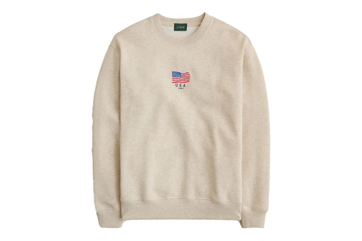 J.Crew ’83 Fleece Flag Embroidery Sweatshirt