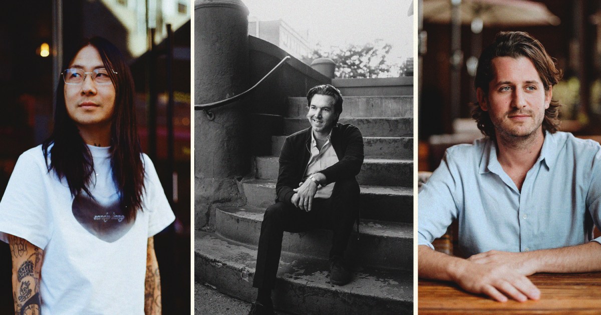 Three photos of different men, with Danny Bowien on the left, Hamilton Leithauser center and Jake Kalick on the right