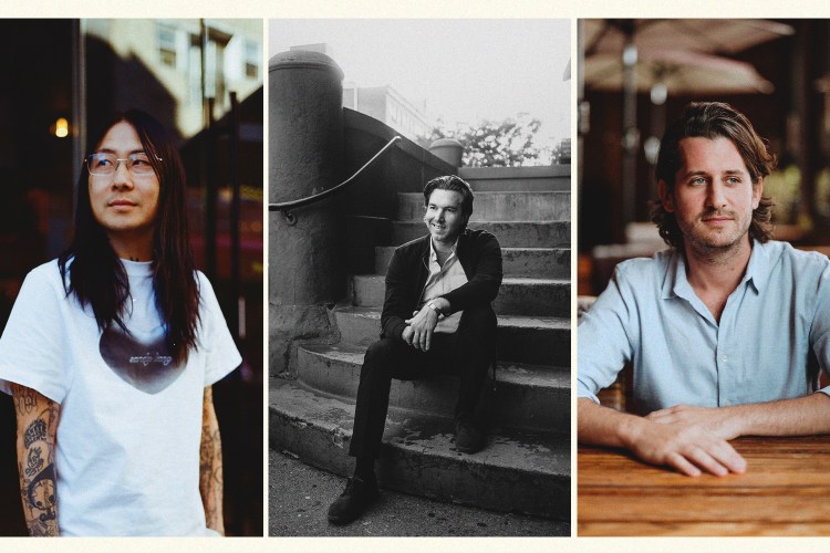 Three photos of different men, with Danny Bowien on the left, Hamilton Leithauser center and Jake Kalick on the right