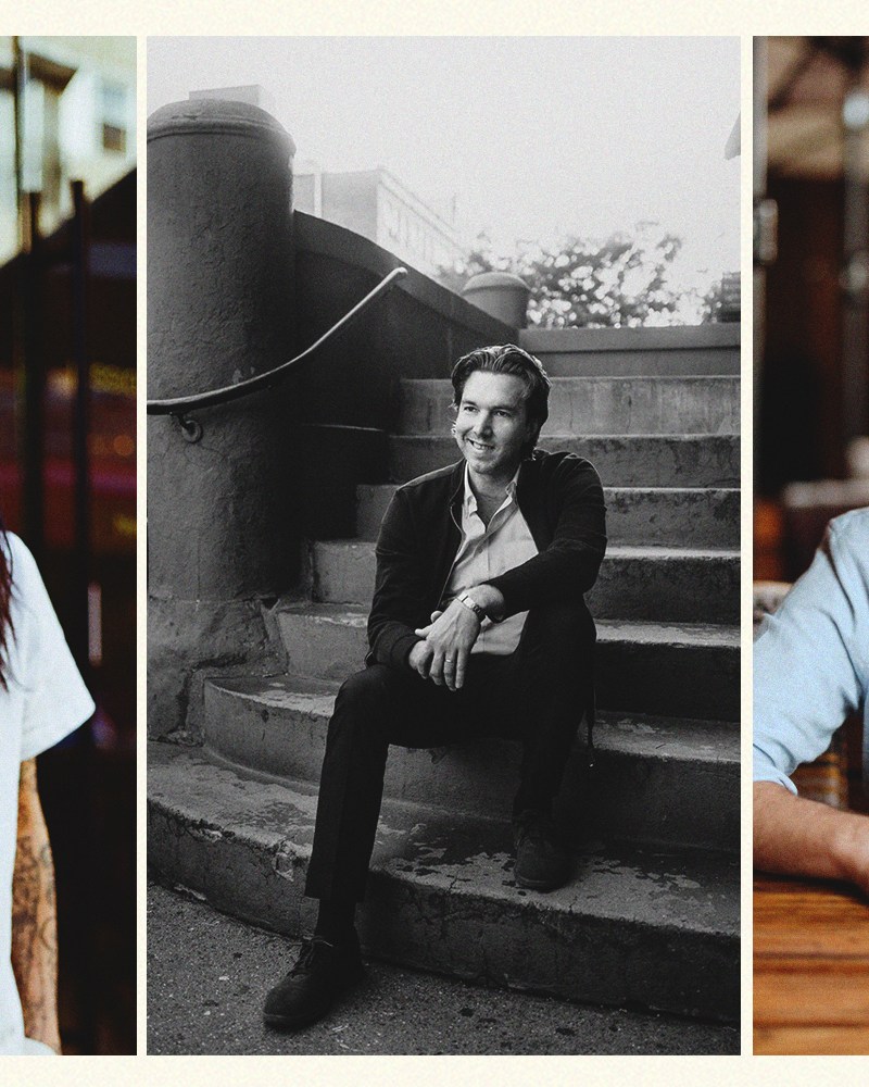 Three photos of different men, with Danny Bowien on the left, Hamilton Leithauser center and Jake Kalick on the right