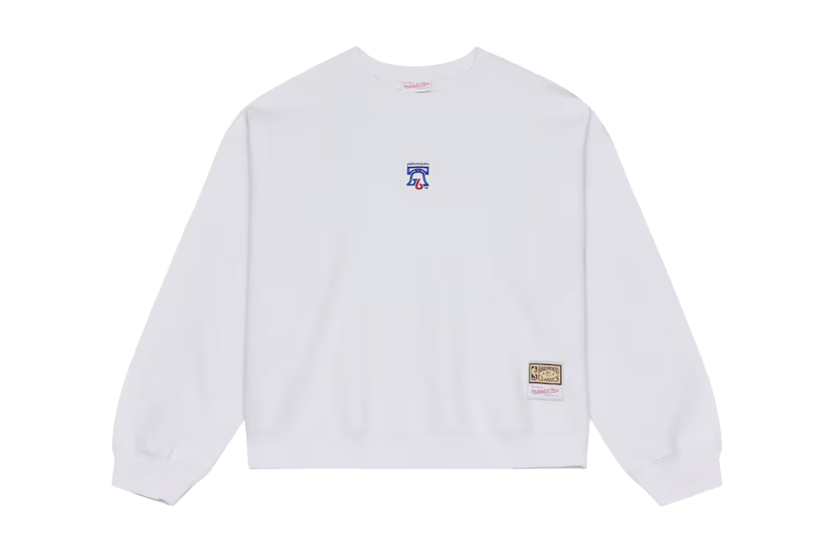Mitchell & Ness Philadelphia 76ers White Insignia Fleece Sweatshirt