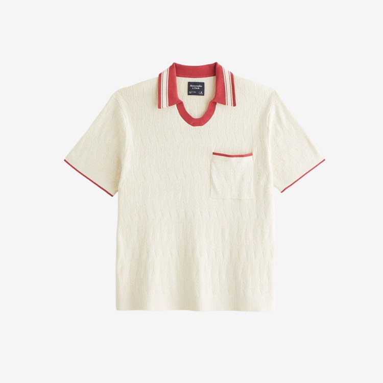 Abercrombie & Fitch Varsity Johnny Collar Sweater Polo