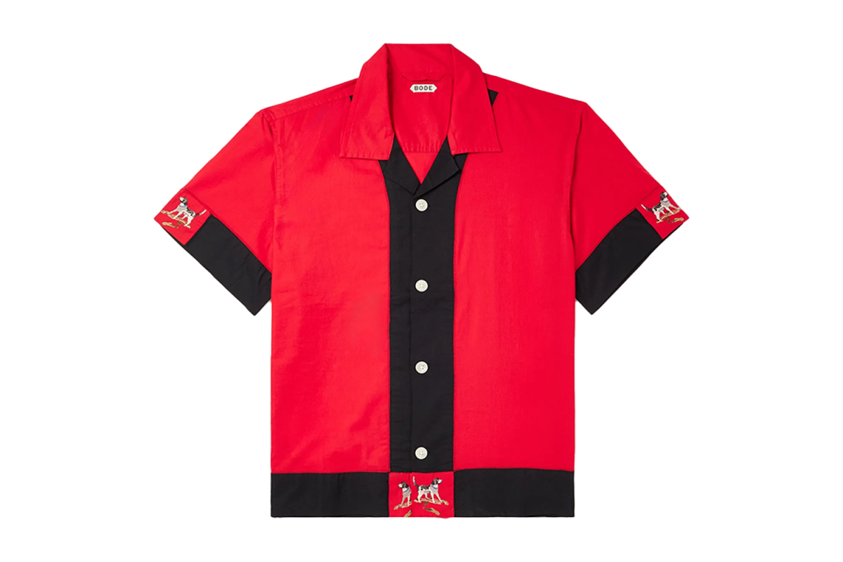 Bode Camp-Collar Embroidered Shirt