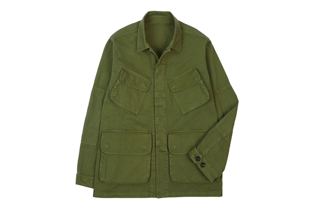 Drake’s Herringbone Cotton Jungle Jacket