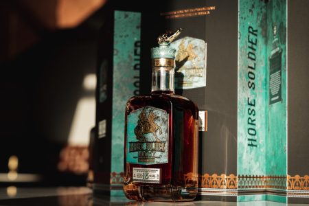 A package of Horse Soldier "Liberty" bourbon on a table
