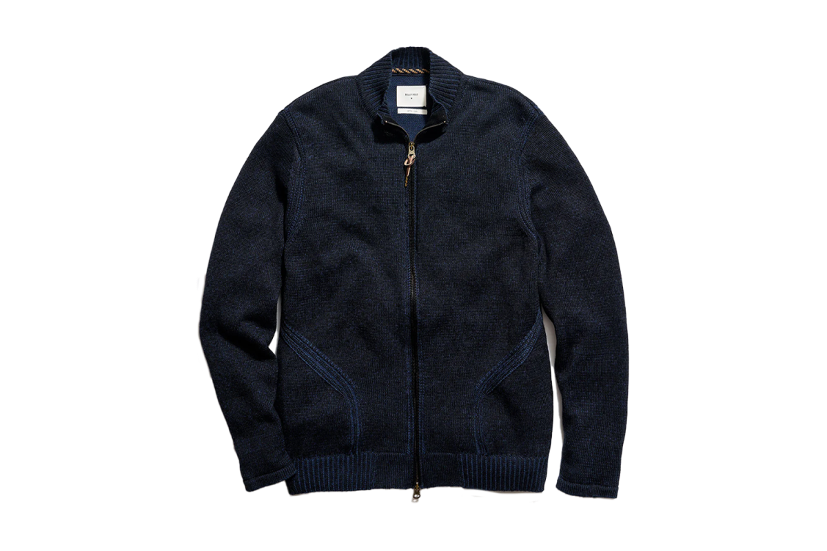 Billy Reid Linen Sweater Track Jacket