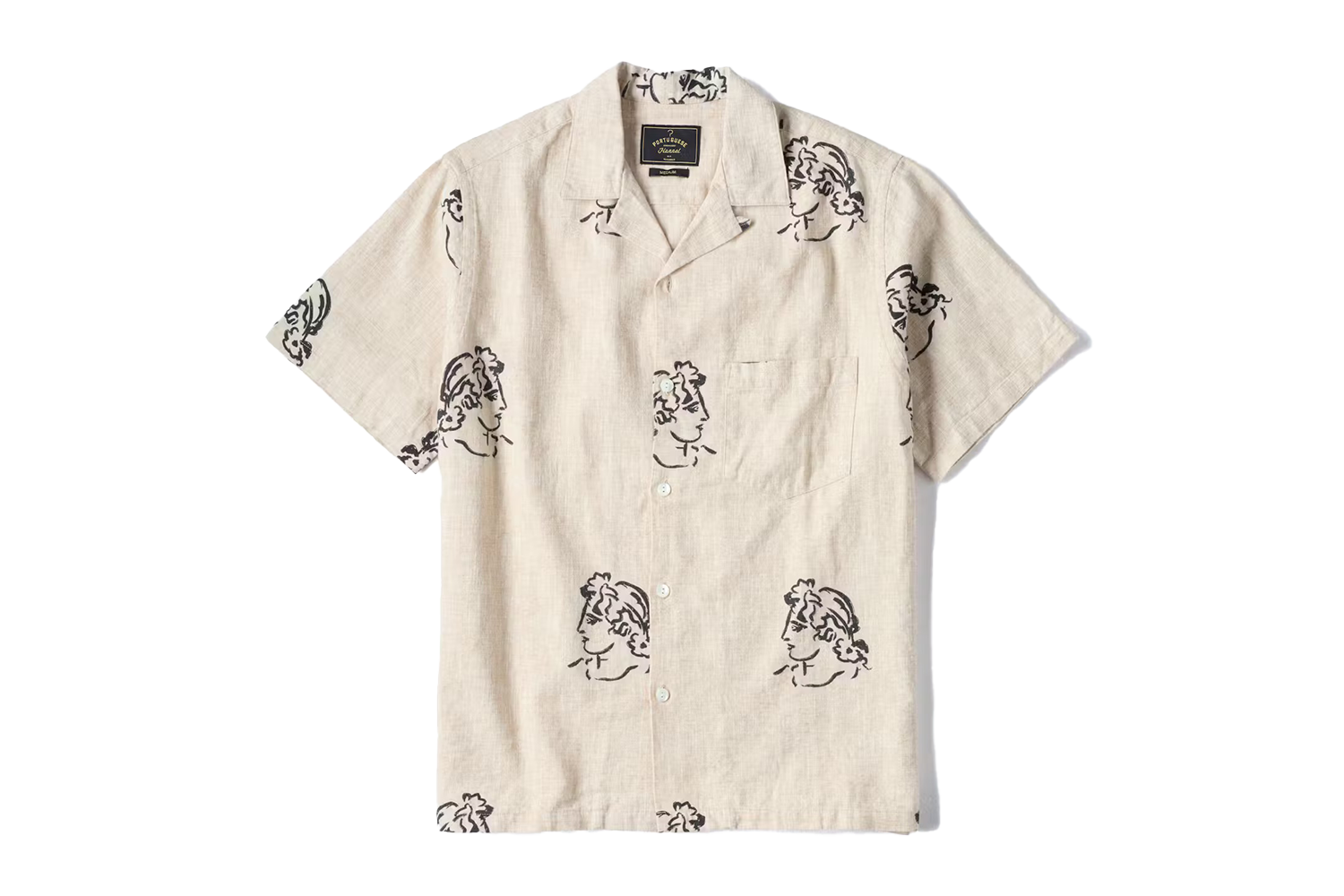 Portuguese Flannel Print Camp Collar Shirt