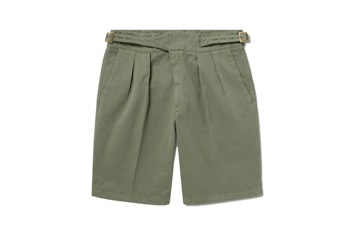 Rubinacci Manny Pleated Cotton Shorts