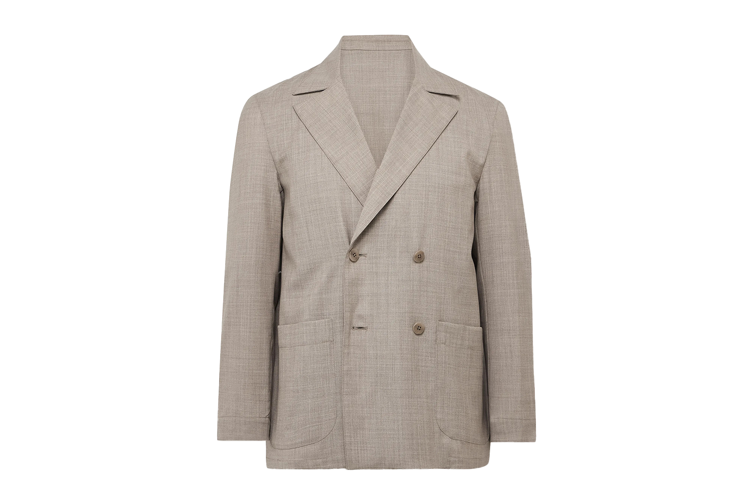 Stòffa Unstructured Double-Breasted Wool Suit Jacket