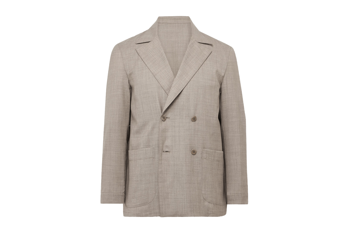 Stòffa Unstructured Double-Breasted Wool Suit Jacket