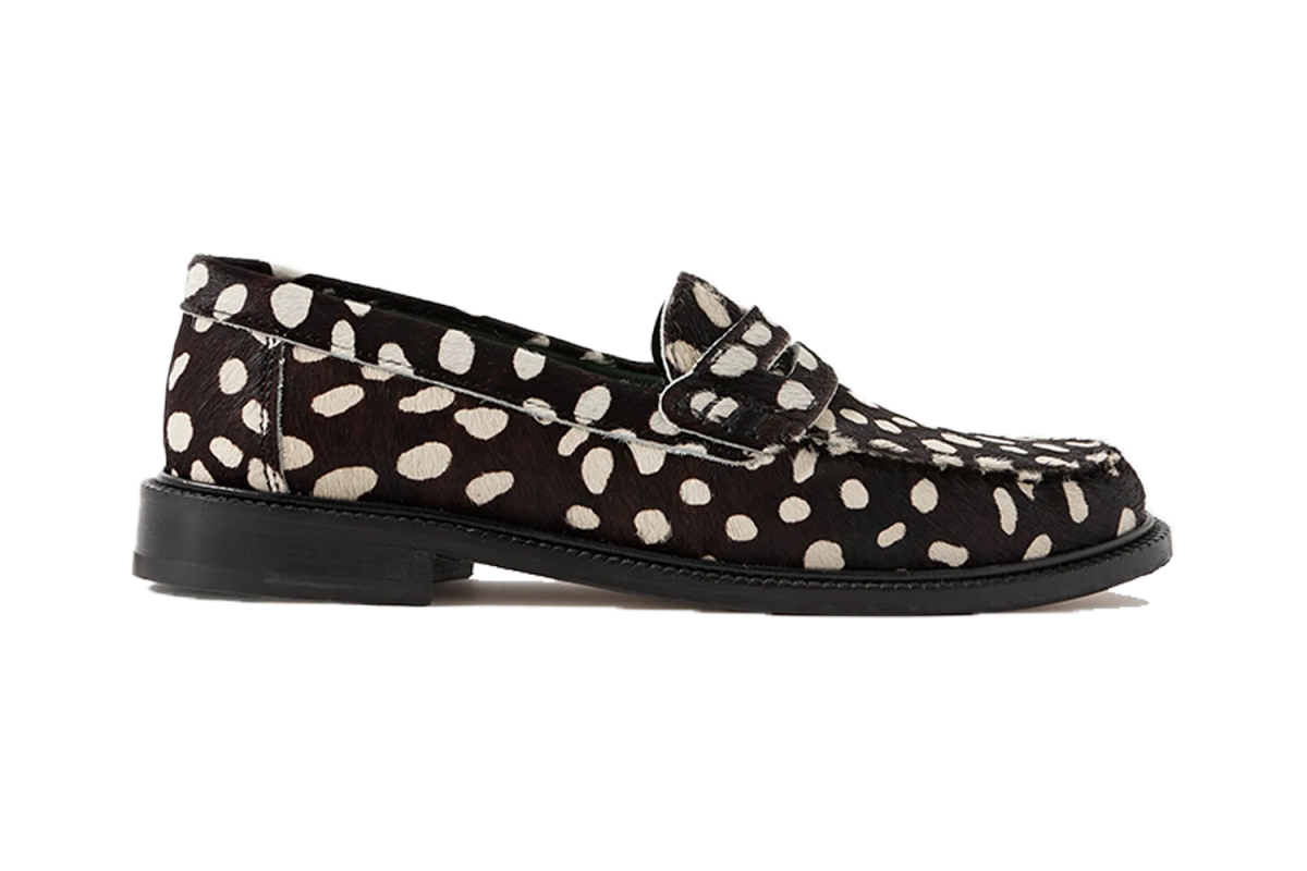 Vinny’s Yardee Printed Calf Hair Penny Loafers