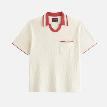 Abercrombie & Fitch — Varsity Johnny Collar Sweater Polo — 33 from 65 — 49% off
