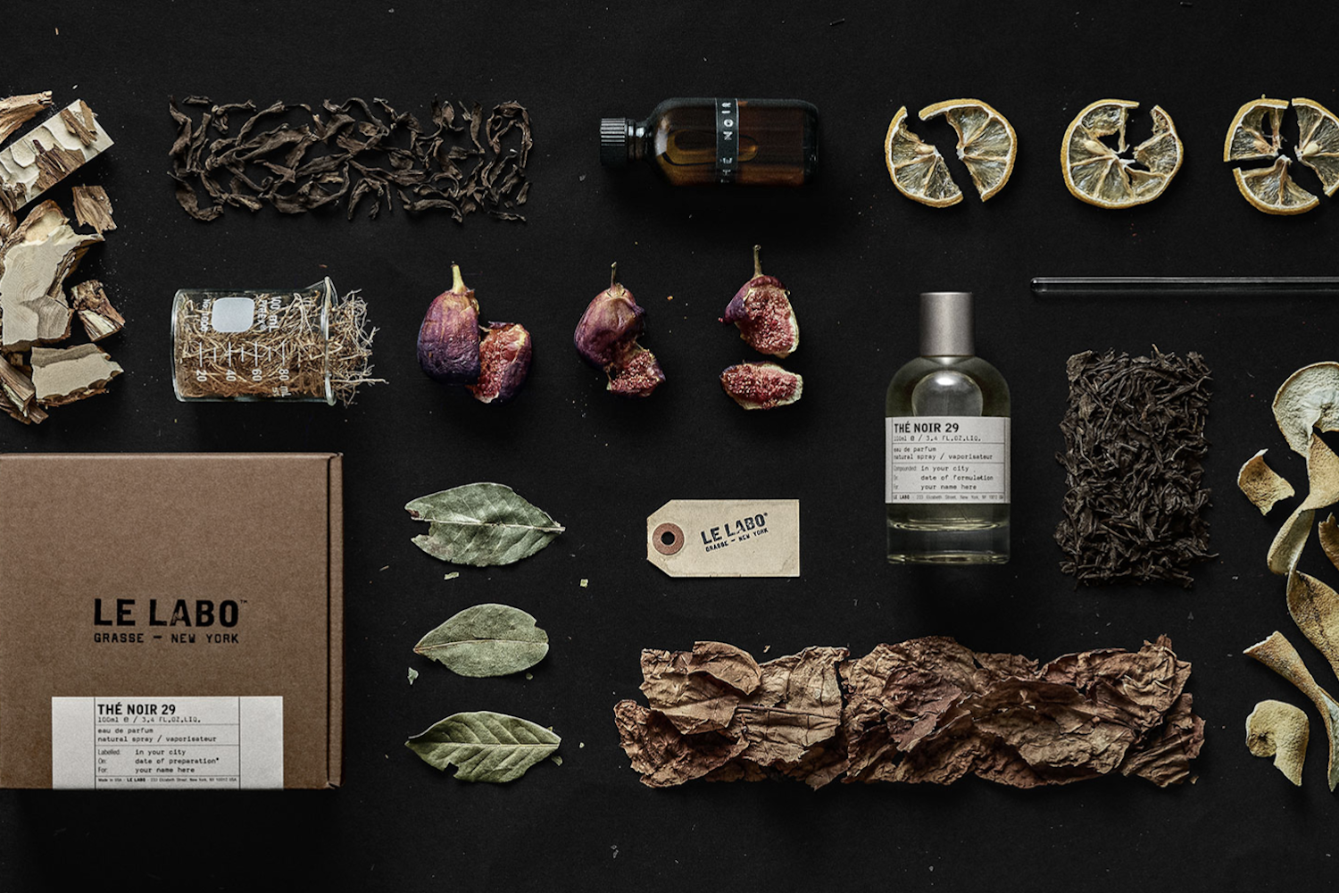 A layout of fragrance ingredients in a Le Labo scent