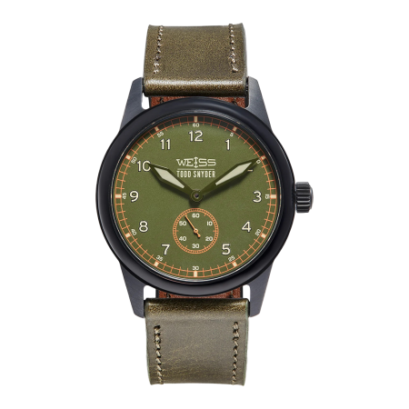 Todd Snyder x Weiss Watch Company 38MM Standard Issue Watch in Forest Ranger
