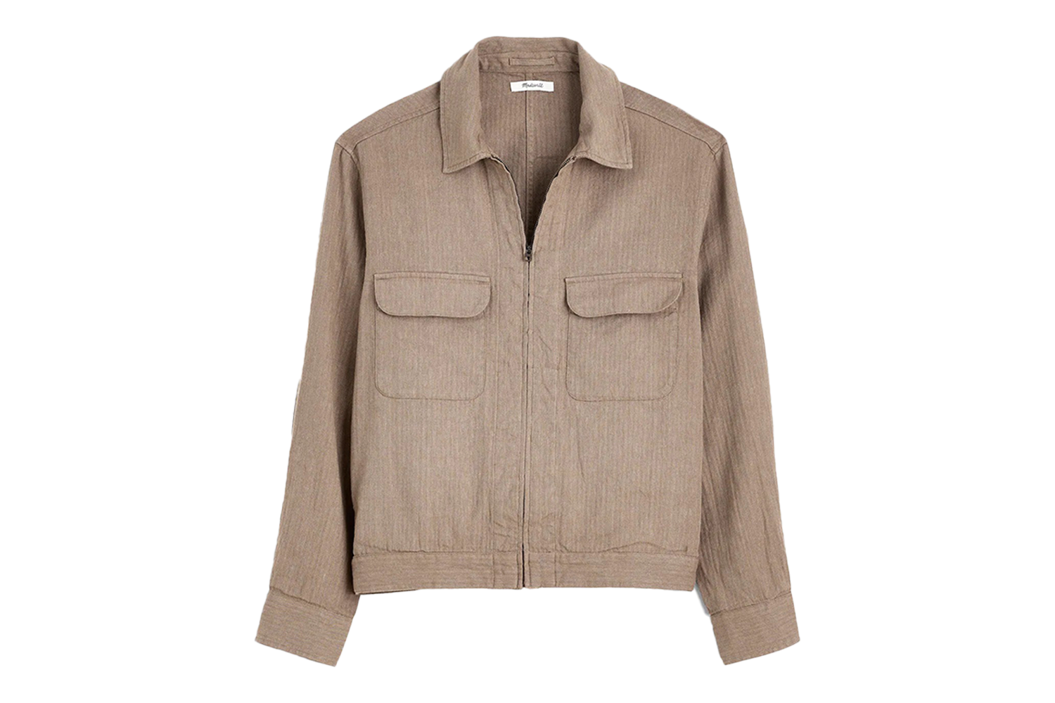Madewell Zip-Front Herringbone Cotton-Linen Blend Jacket