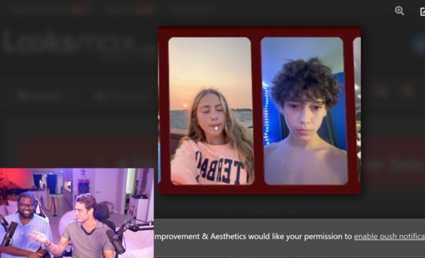Peters and Small laugh at a "hypergamy or a looksmatch" request on stream