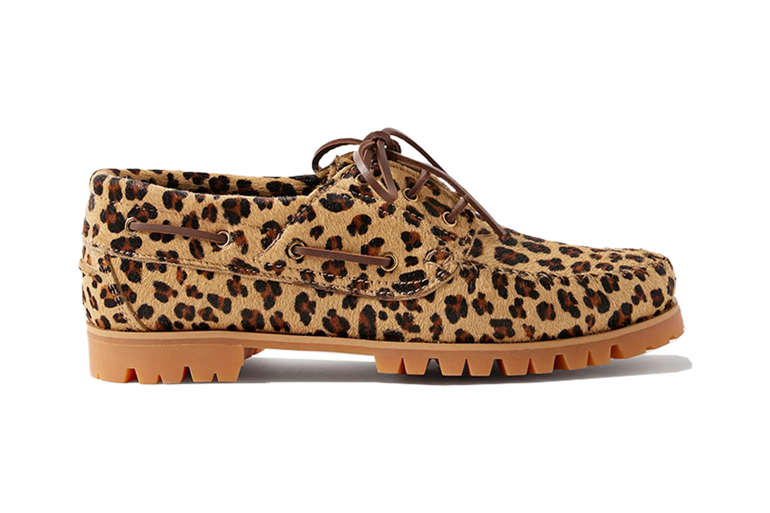 Vinny’s Aztec Leopard-Print Calf Hair Boat Shoes