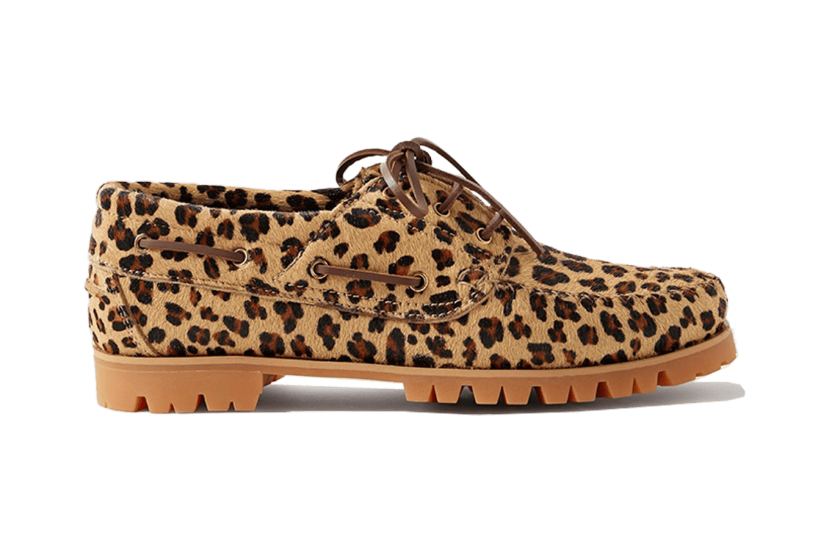 Vinny’s Aztec Leopard-Print Calf Hair Boat Shoes