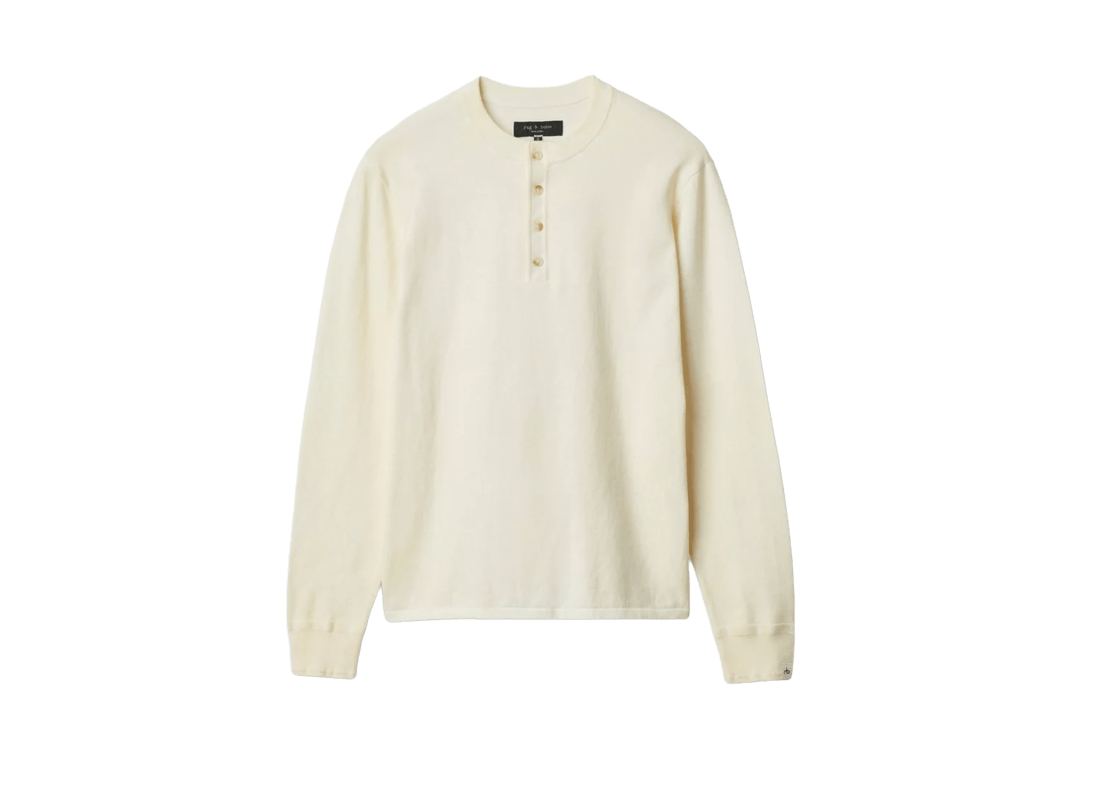 Rag & Bone Washed Cotton Henley Sweater