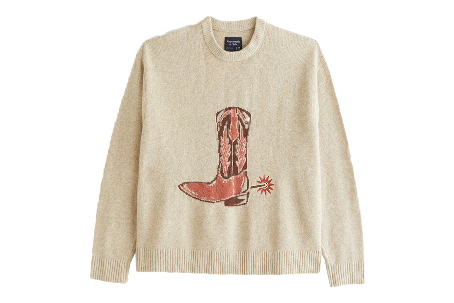 Abercrombie & Fitch Oversized Western Graphic Crew Sweater