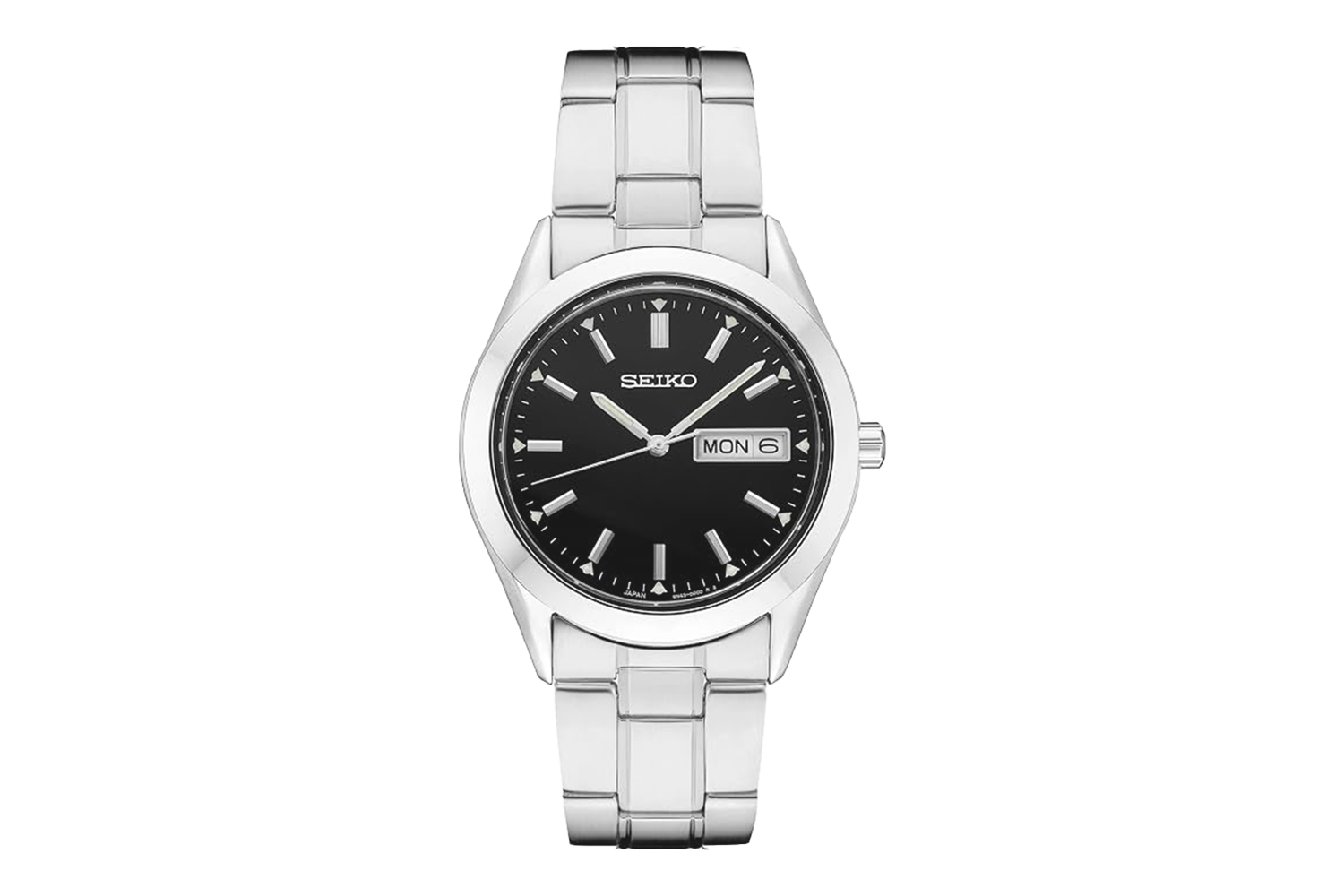 Seiko Essentials Day/Date Calendar Stainless Steel Watch