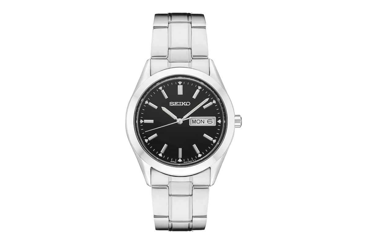 Seiko Essentials Day/Date Calendar Stainless Steel Watch