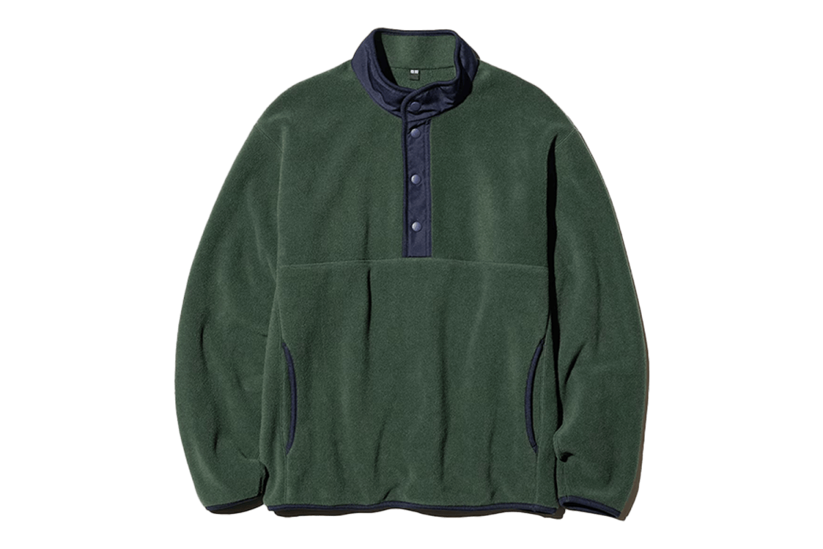 Uniqlo Fleece Button-Up Pullover