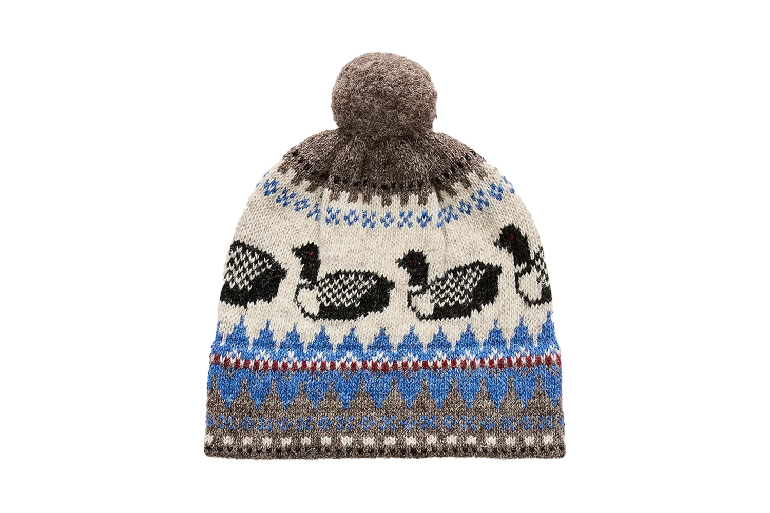 Wallace & Barnes Duck Pattern Wool Pom Beanie