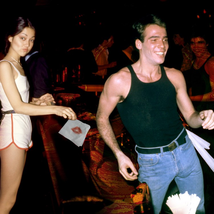 Bartenders manning the stick at the infamous Studio 54 in NYC.